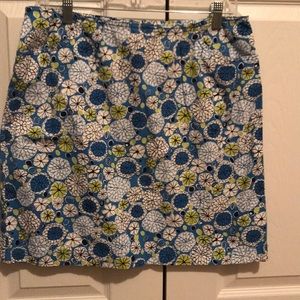 Loft skirt blue, green and white flowers